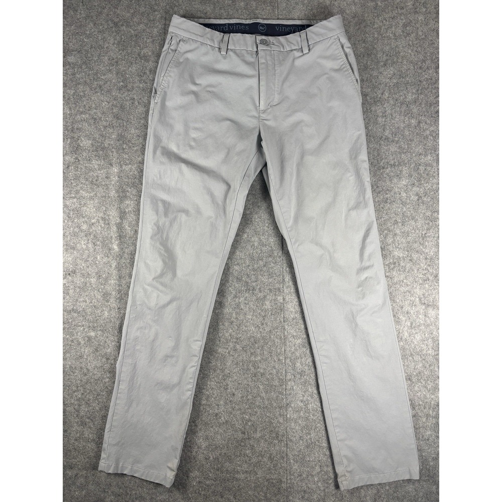 Vineyard Vines On The Go Pants Mens 32x32 OTG Performance Cotton Blend Grey